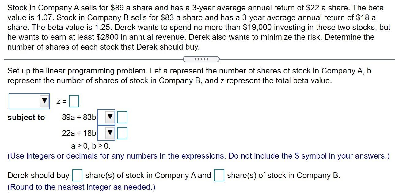 Solved Stock In Company A Sells For $89 A Share And Has A | Chegg.com