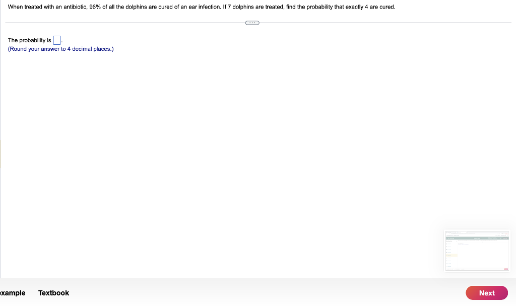 Solved The Probability Is Round Your Answer To 4 Decimal Chegg