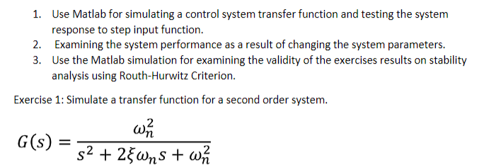 Solved 1. Use Matlab for simulating a control system | Chegg.com
