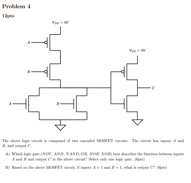 Solved Problem 4 The above logic circuit is composed of two | Chegg.com