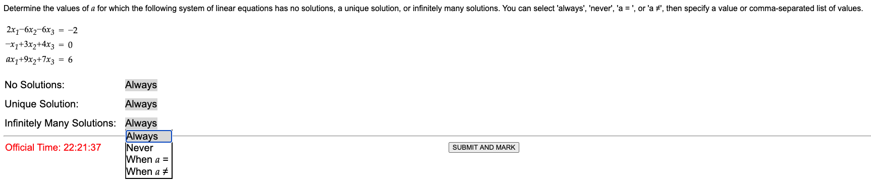 Solved the four options are the same for each (three) of | Chegg.com