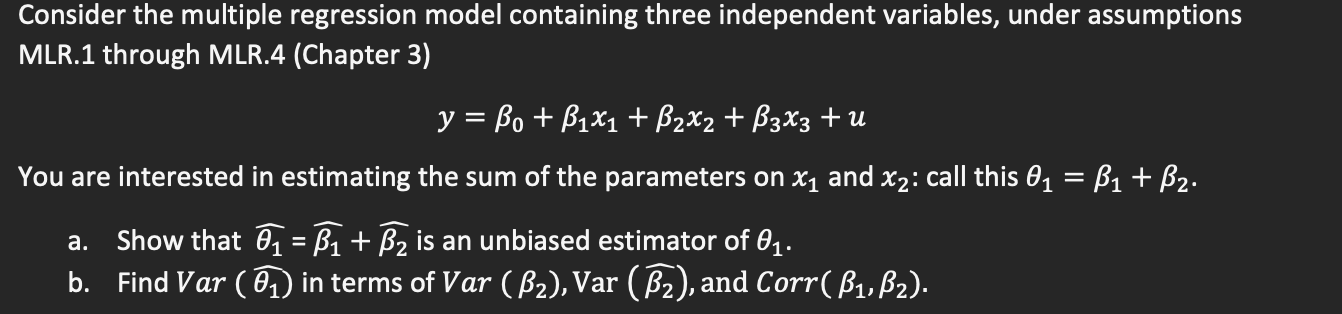 Solved Consider the multiple regression model containing | Chegg.com