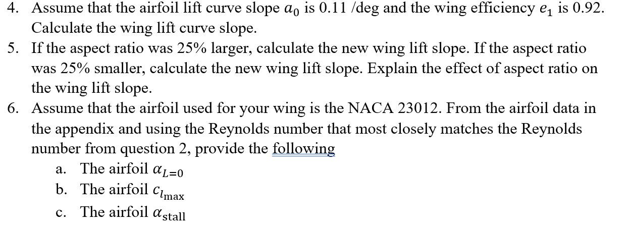 Solved 4. Assume that the airfoil lift curve slope a0 is | Chegg.com