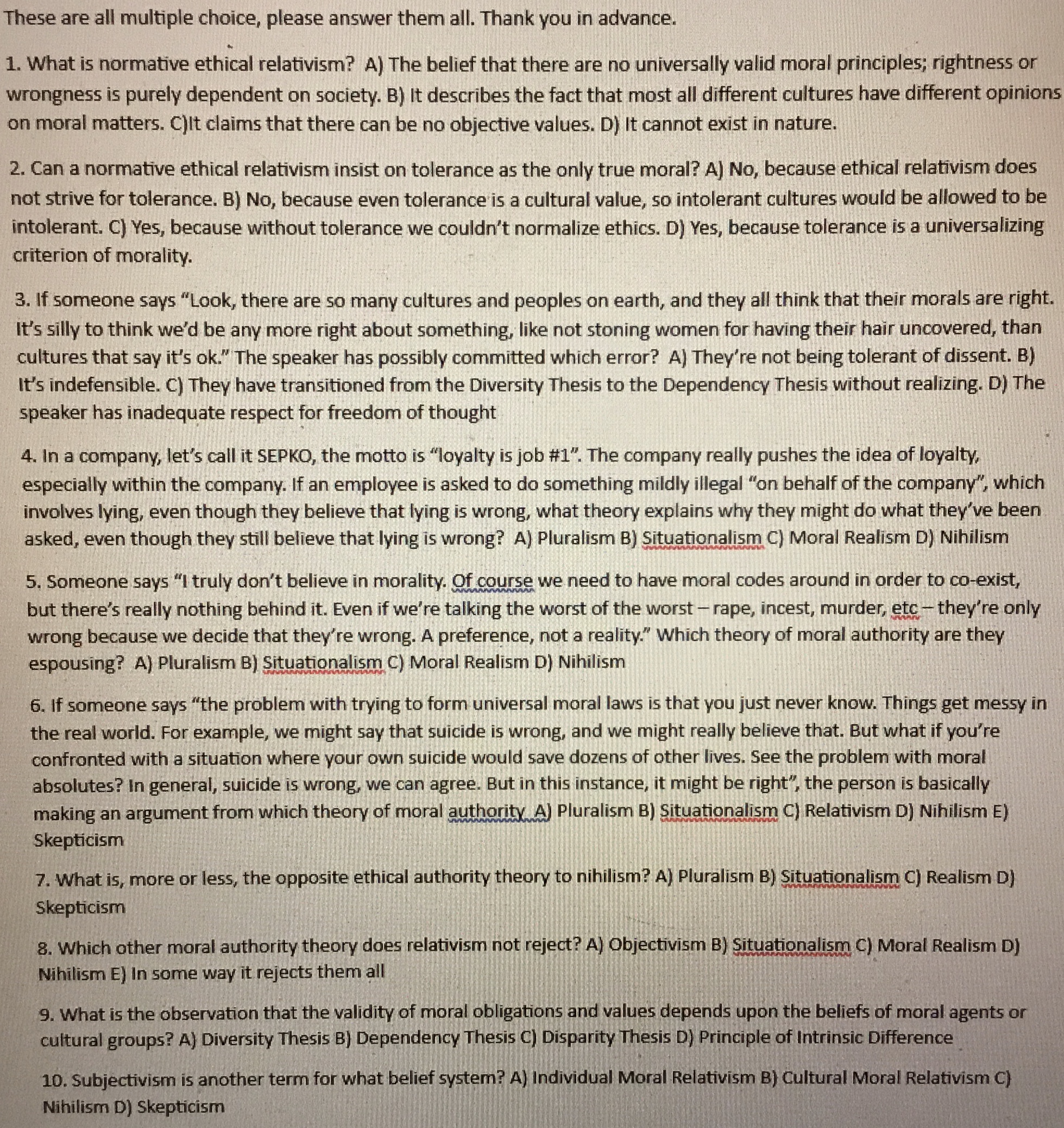 Solved These are all multiple choice, please answer them | Chegg.com