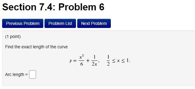 Solved Section 7.4: Problem 6 Previous Problem Problem List | Chegg.com