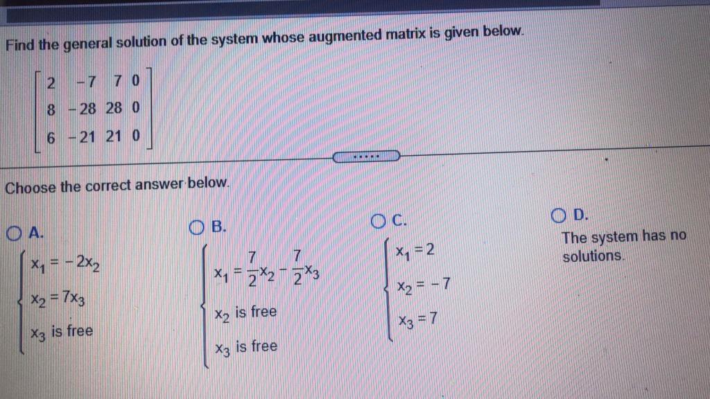 Solved Find the general solution of the system whose | Chegg.com