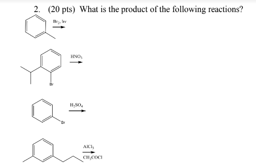 Solved (20 pts) What is the product of the following | Chegg.com
