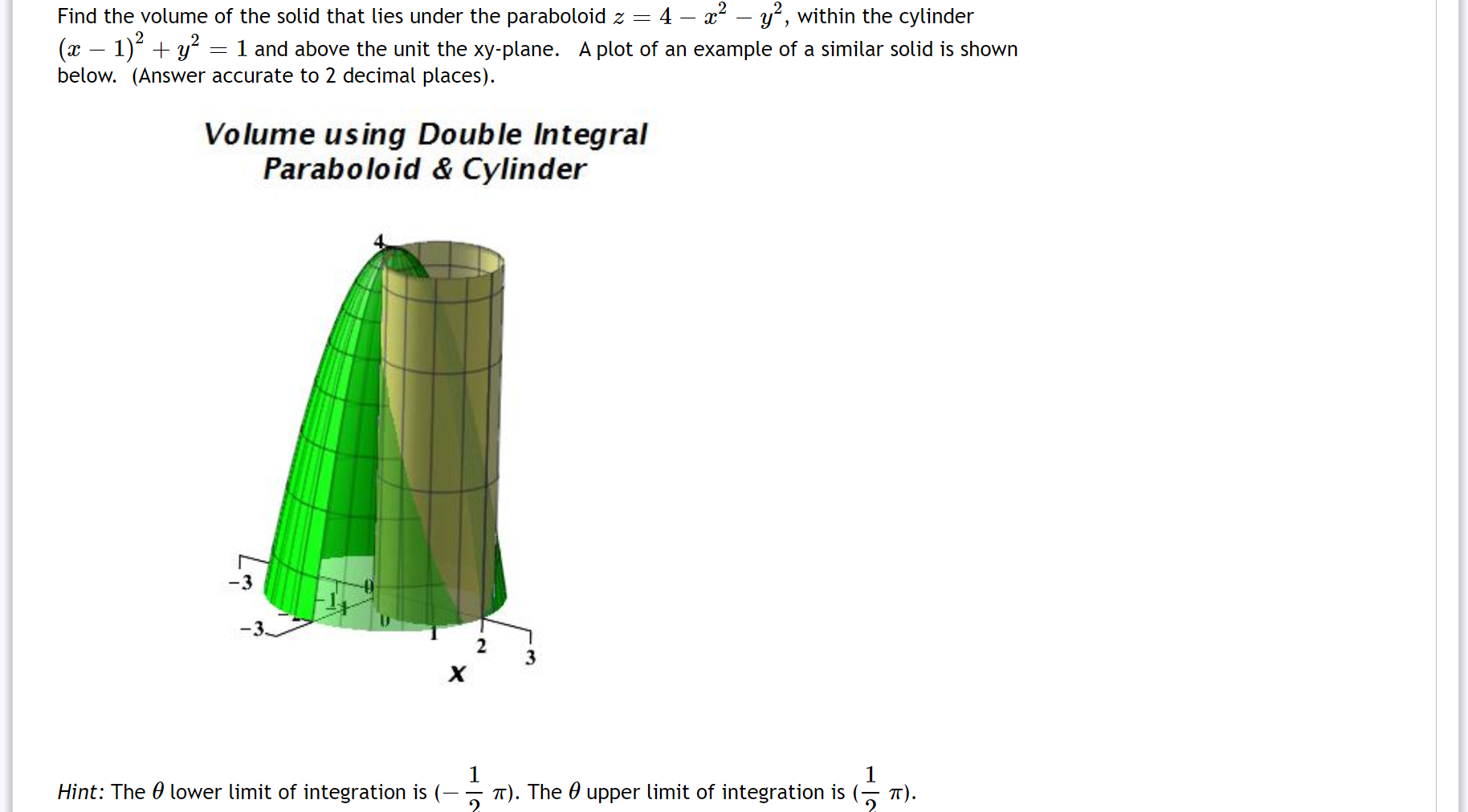 Solved Find The Volume Of The Solid That Lies Under The Chegg Com