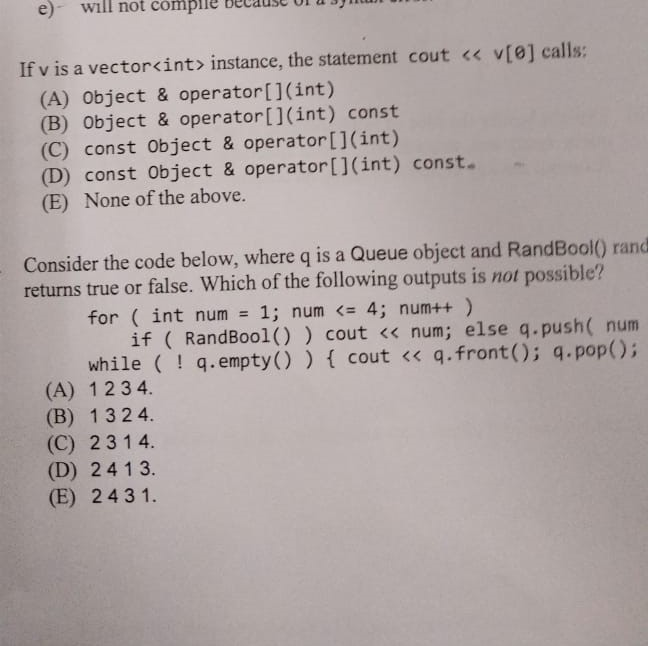 Solved e) will not complle Because 0f D 3 If v is a | Chegg.com