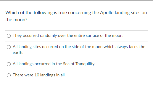 Solved Which of the following is true concerning the Apollo | Chegg.com
