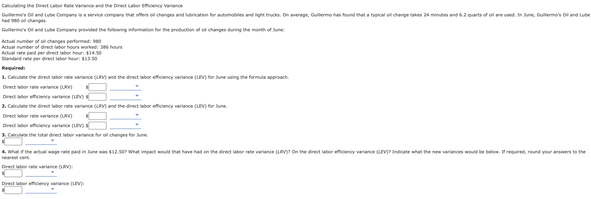 Solved Calculating The Direct Labor Rate Variance And The 2101