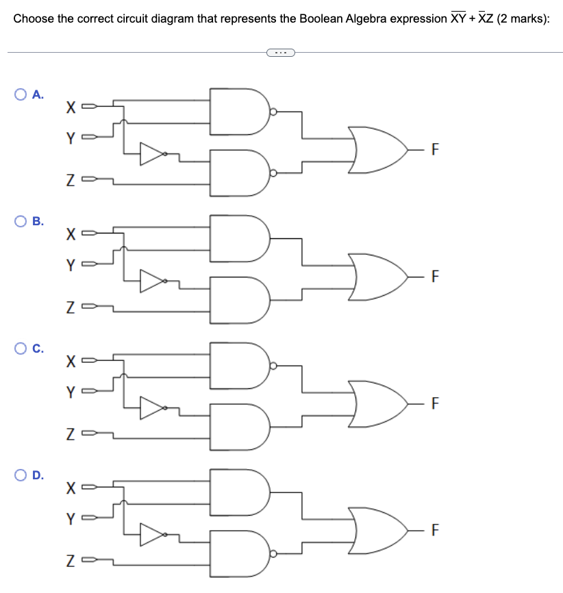 Solved Choose the correct circuit diagram that represents | Chegg.com