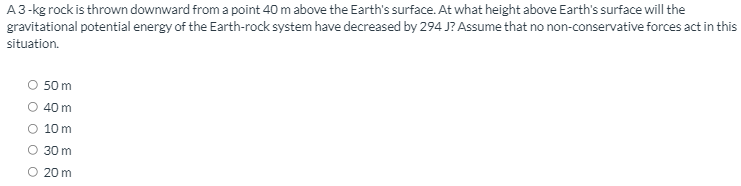 Solved A 3-kg rock is thrown downward from a point 40 m | Chegg.com