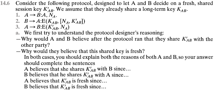 14.6 Consider The Following Protocol, Designed To Let | Chegg.com