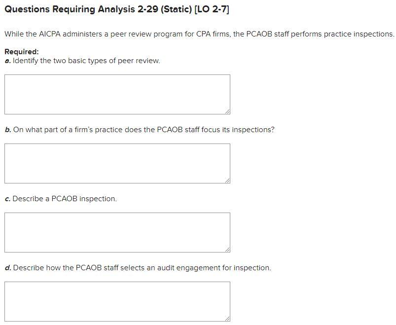 Solved While the AICPA administers a peer review program for | Chegg.com