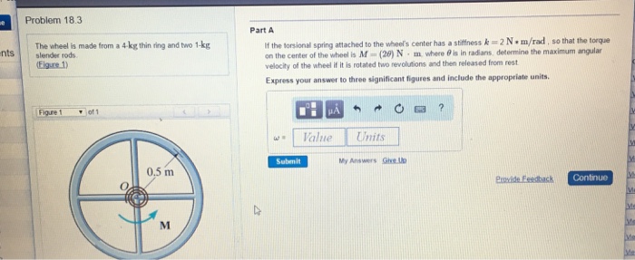 Solved Problem 18.3 The wheel is made from a 4kg thin ring | Chegg.com