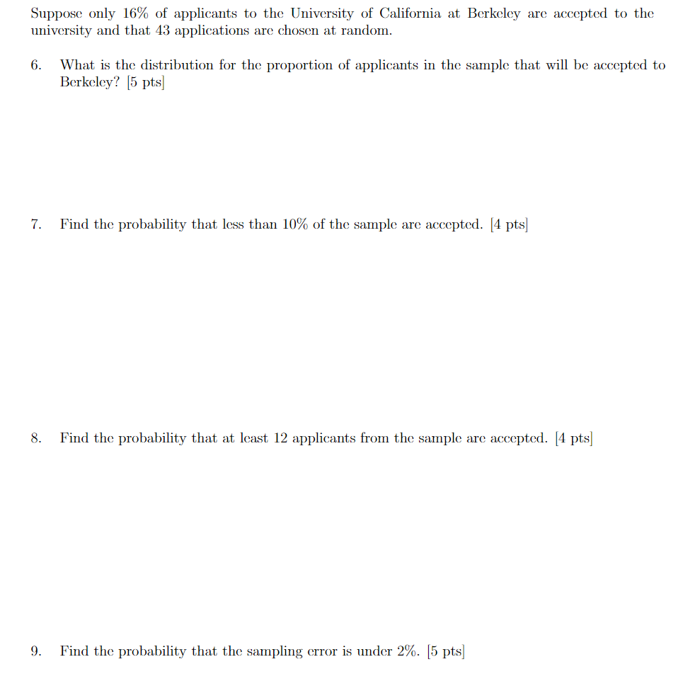Solved Suppose Only 16 Of Applicants To The University Of Chegg Solved Suppose Only 16 Of Applicants To The University Of Chegg
