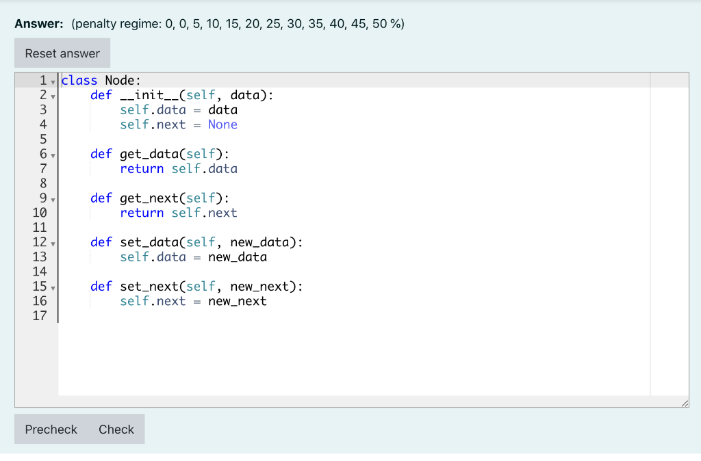 Solved Given the Node class definition in the answer box | Chegg.com