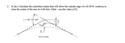 Solved 2. (4 pts.) Calculate the centerline radius that will | Chegg ...