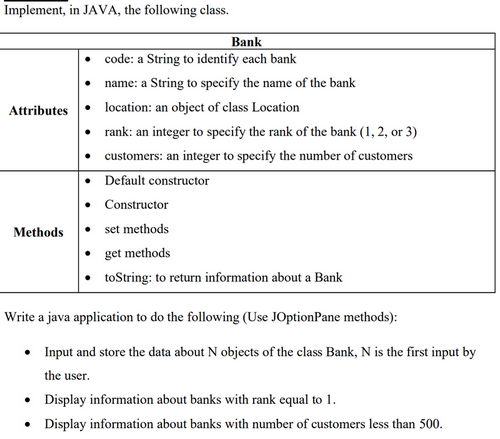 Solved Implement, in JAVA, the following class. Attributes | Chegg.com