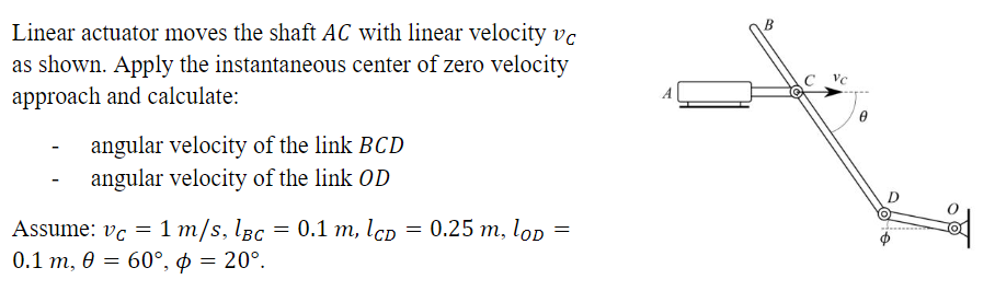 Solved Linear actuator moves the shaft AC with linear | Chegg.com