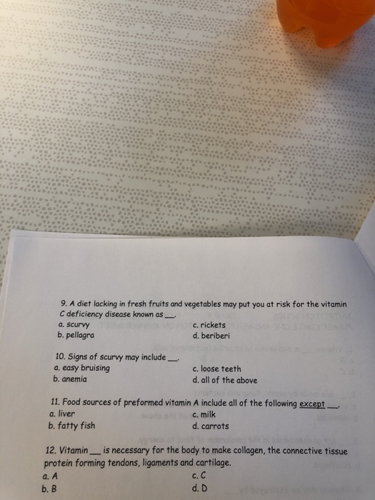 Vitamin C Is Involved In All Of The Following Except