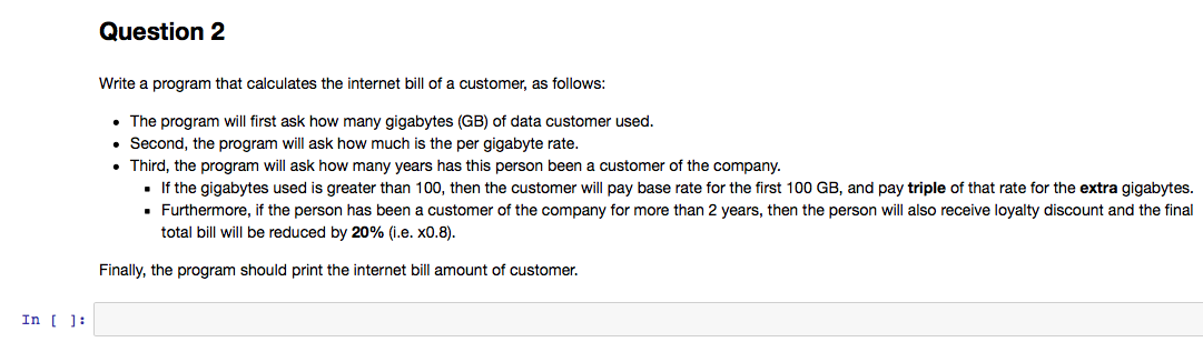 Solved Question 2 Write a program that calculates the | Chegg.com