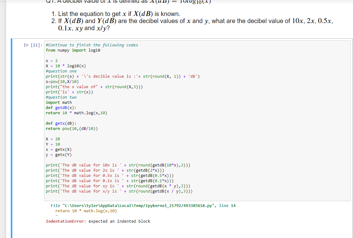 Solved Hello I have no clue why my code isnt working if you | Chegg.com