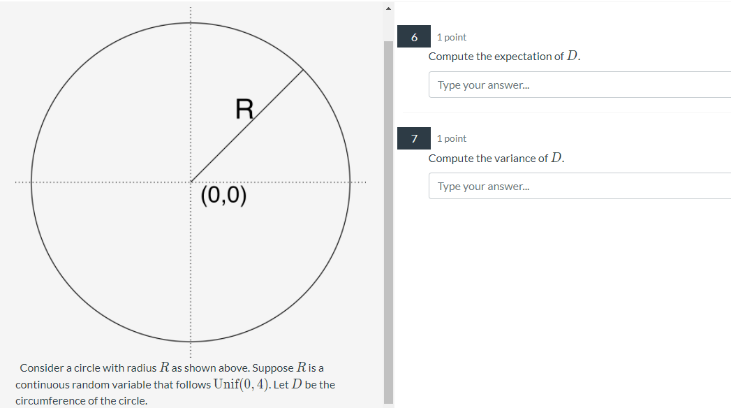 Solved R (0,0) Consider a circle with radius R as shown | Chegg.com