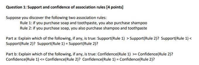 Solved Question 1: Support And Confidence Of Association | Chegg.com