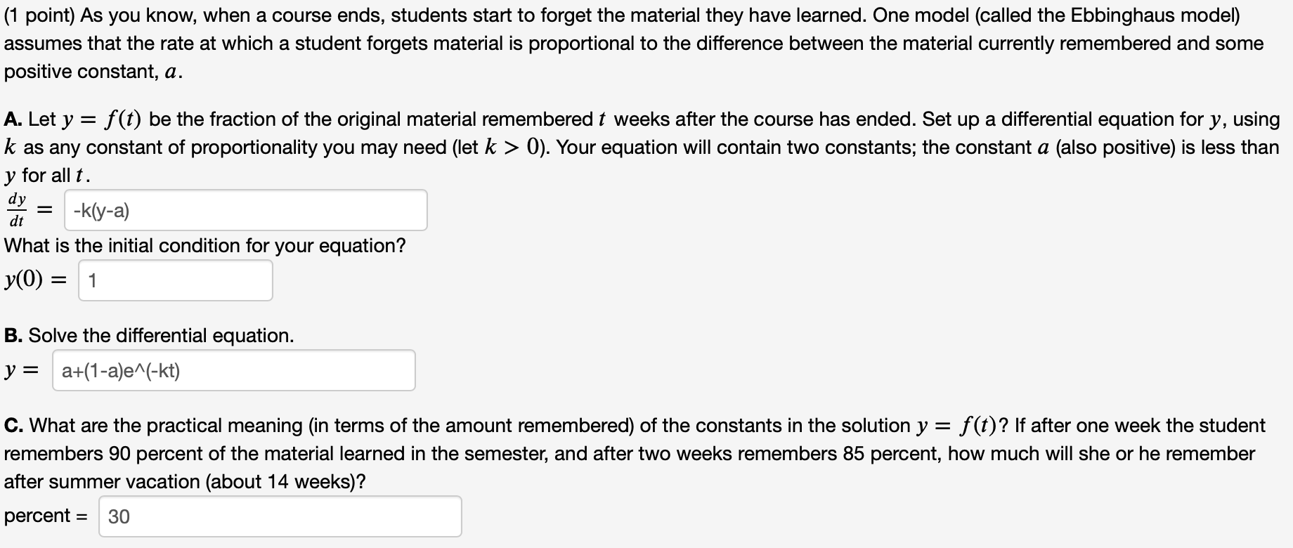 Solved I only need help with part c because I did the first | Chegg.com