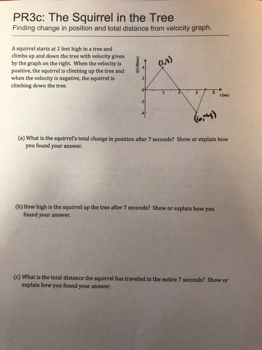 Solved PR3c: The Squirrel in the Tree Finding change in | Chegg.com