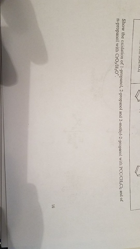 oxidation of the 2 propanol will produce a an