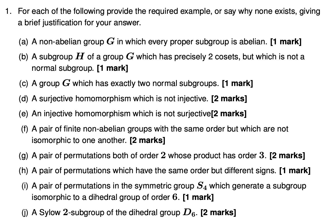 Solved 1. For each of the following provide the required | Chegg.com