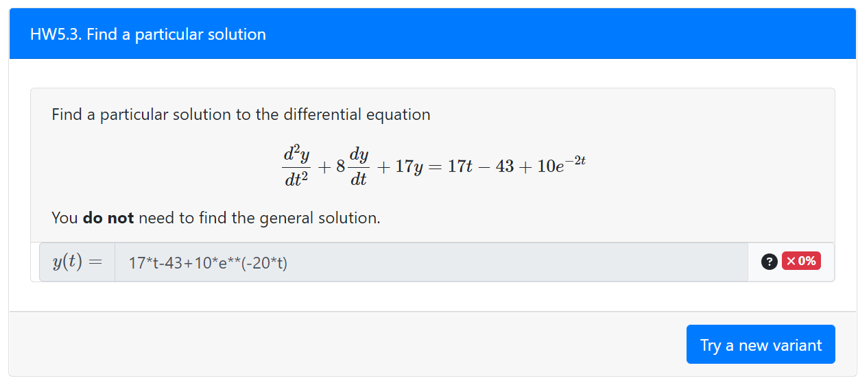 Solved Find A Particular Solution To The Differential 2072