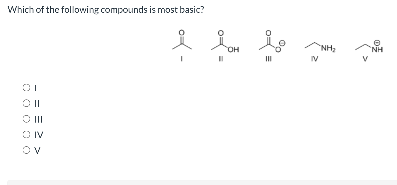 Solved Which of the following compounds is most basic? OE 요 | Chegg.com