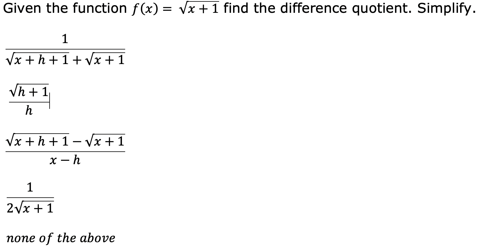 Given the function f(x) = Vx + 29 find the difference  Chegg.com
