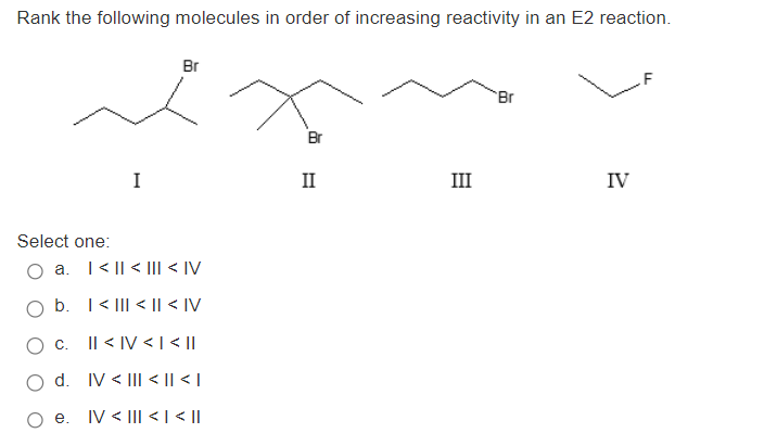Solved Rank the following molecules in order of increasing | Chegg.com