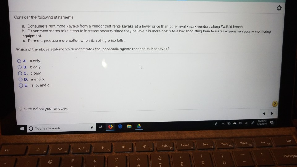 Solved Consider the following statements a. Consumers rent