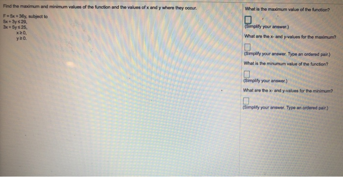 Solved Find the maximum and minimum values of the function | Chegg.com