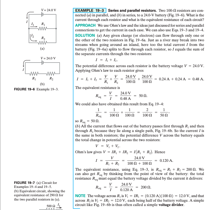 Solved 8. (II) Design a “voltage divider” (see Example 19–3) | Chegg.com