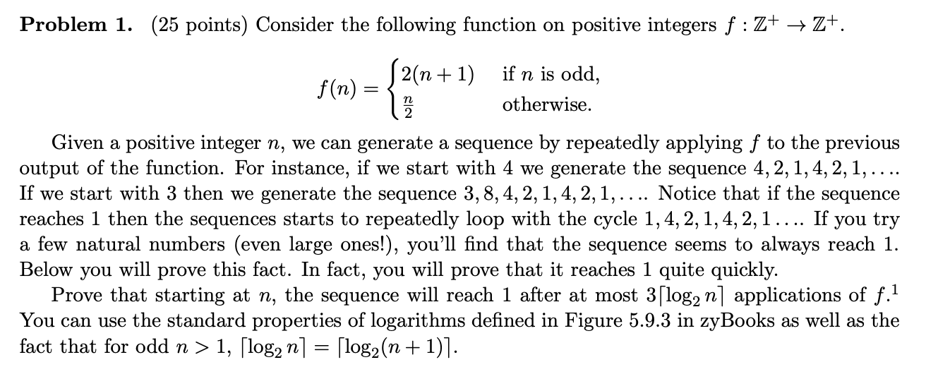 Problem 1. (25 points) Consider the following | Chegg.com