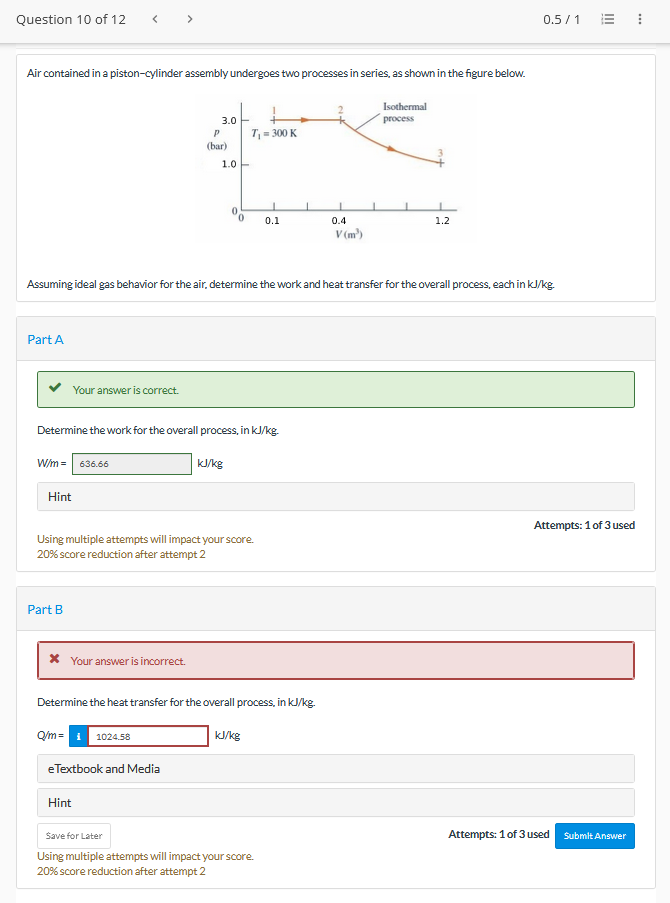 Solved Air contained in a pistoncylinder assembly undergoes