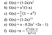 Solved Determine Which Of The 6 Iteration Functions G X Chegg Com
