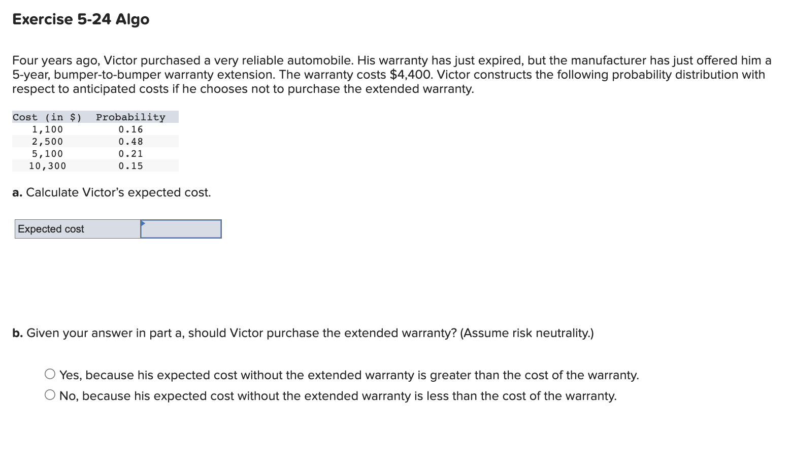 Solved Four years ago, Victor purchased a very reliable