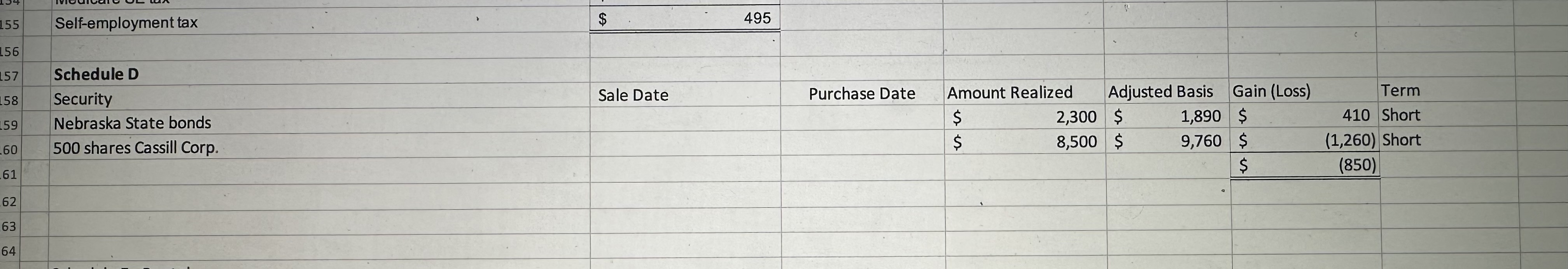 Solved what is schedule d net income capital gains and chegg