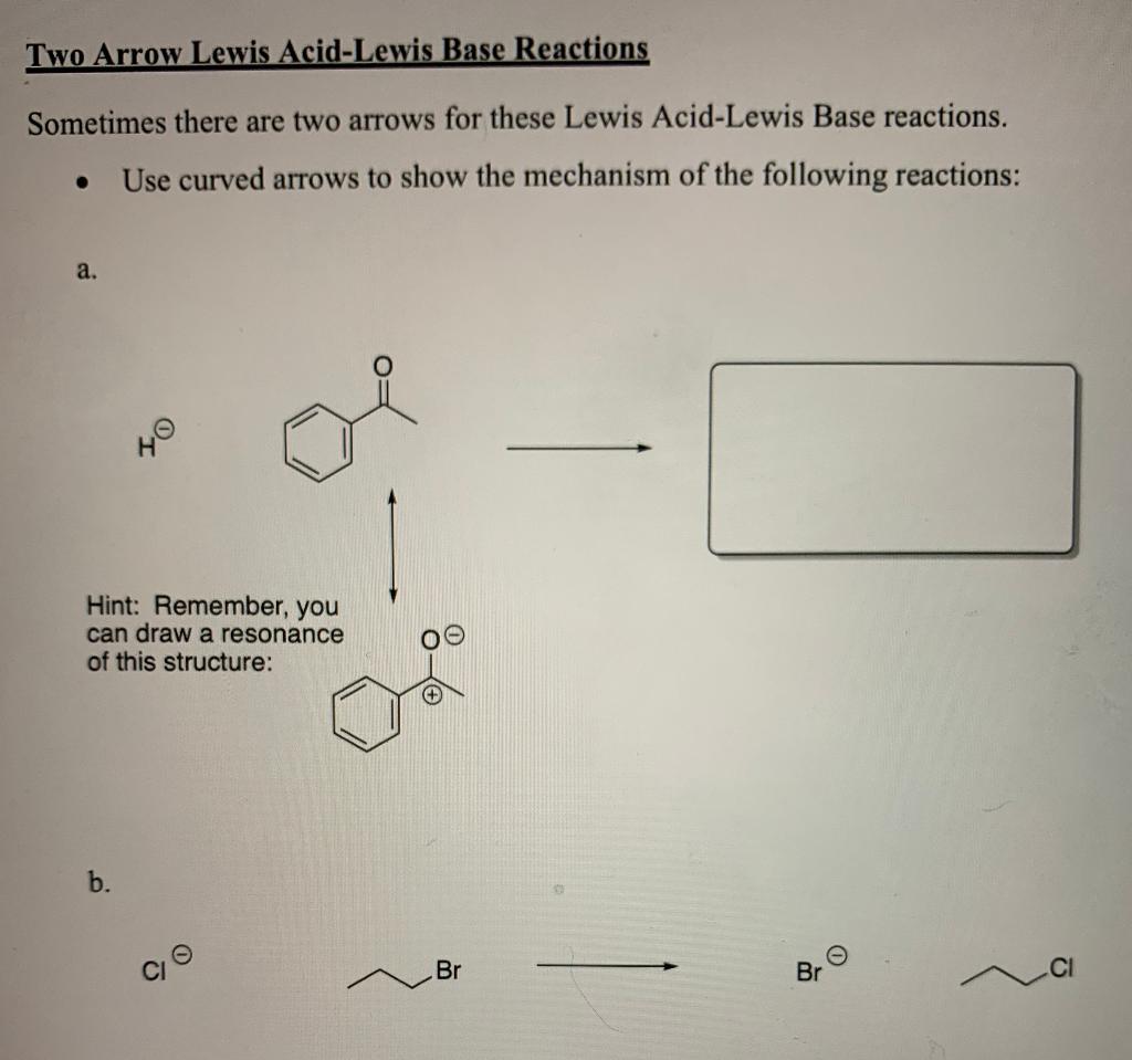 Solved Curved Arrow Notation For Lewis Acid Lewis Base 2308