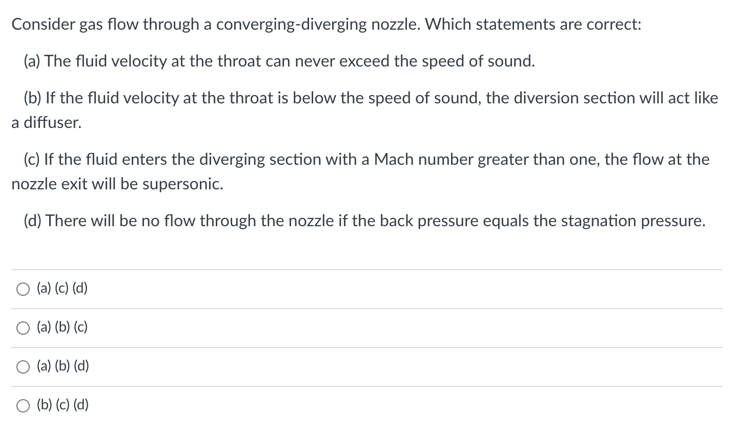 Solved Consider Gas Flow Through A Converging-diverging | Chegg.com