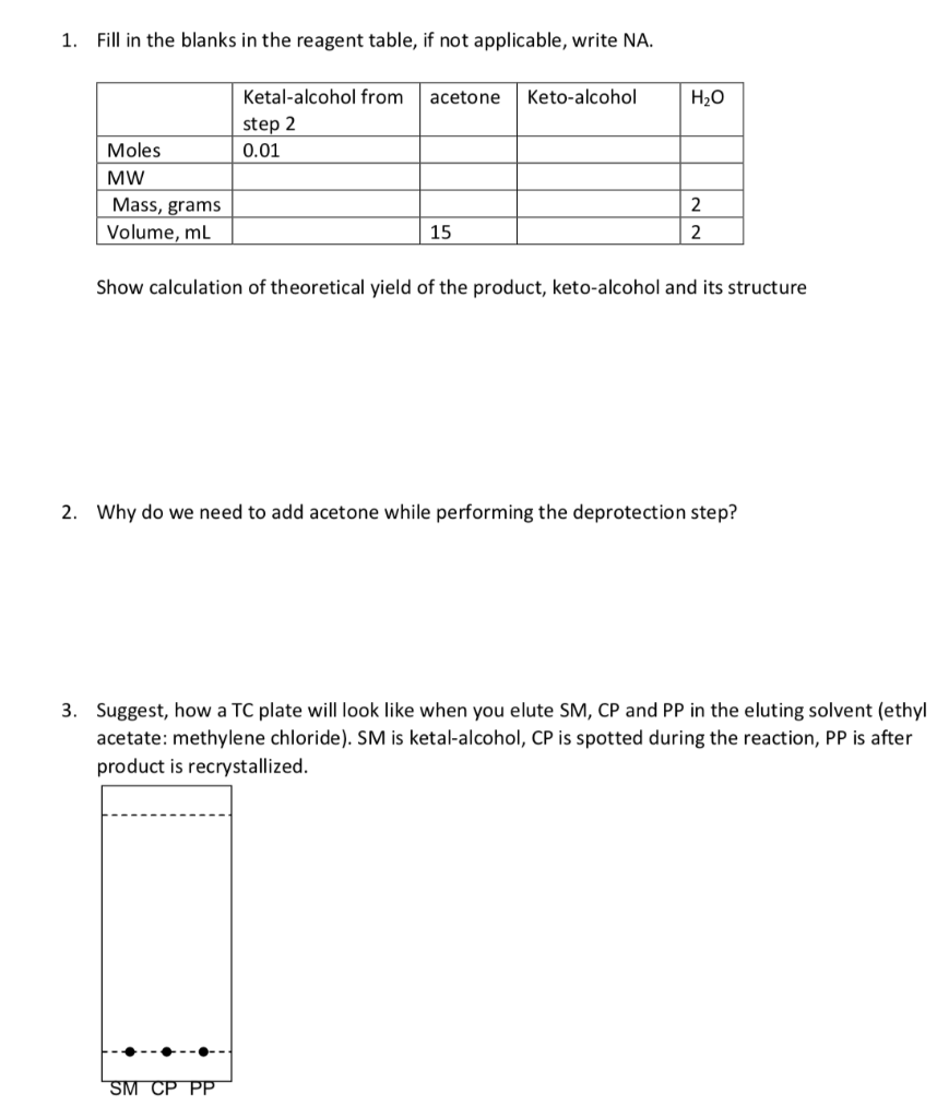 Solved waenude product. The product, ketal alcohol 2, is | Chegg.com