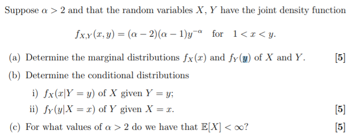 Solved Suppose a > 2 and that the random variables X, Y have | Chegg.com